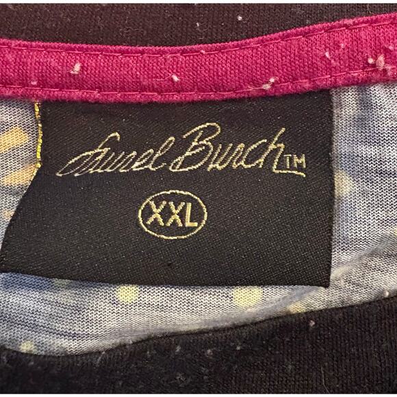 Vintage Y2K Laurel Burch Black Dog Butterfly Dot Top XXL - Picture 9 of 9